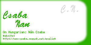 csaba nan business card